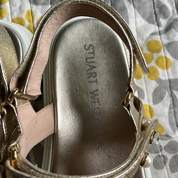Stuart Weitzman 11.5 Zoelie Crystal pearl diamond sport sandals - Picture 6 of 12
